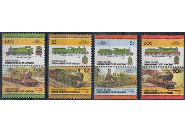 UNION ISLAND 1985 Locomotive, treni 8v MNH**