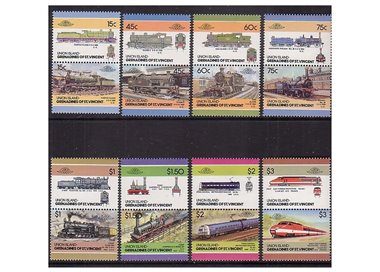UNION ISLAND 1986 Locomotives, trains 16v MNH**