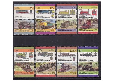 UNION ISLAND 1986 Trains, locomotives 16v MNH**