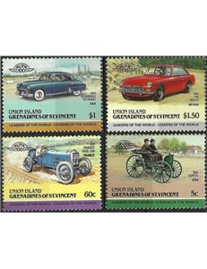 UNION ISLAND 1985 Automobili 8v MNH**