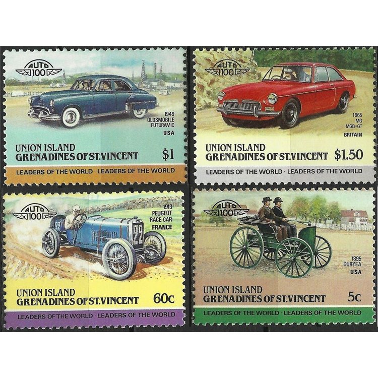 UNION ISLAND 1985 Automobili 8v MNH**