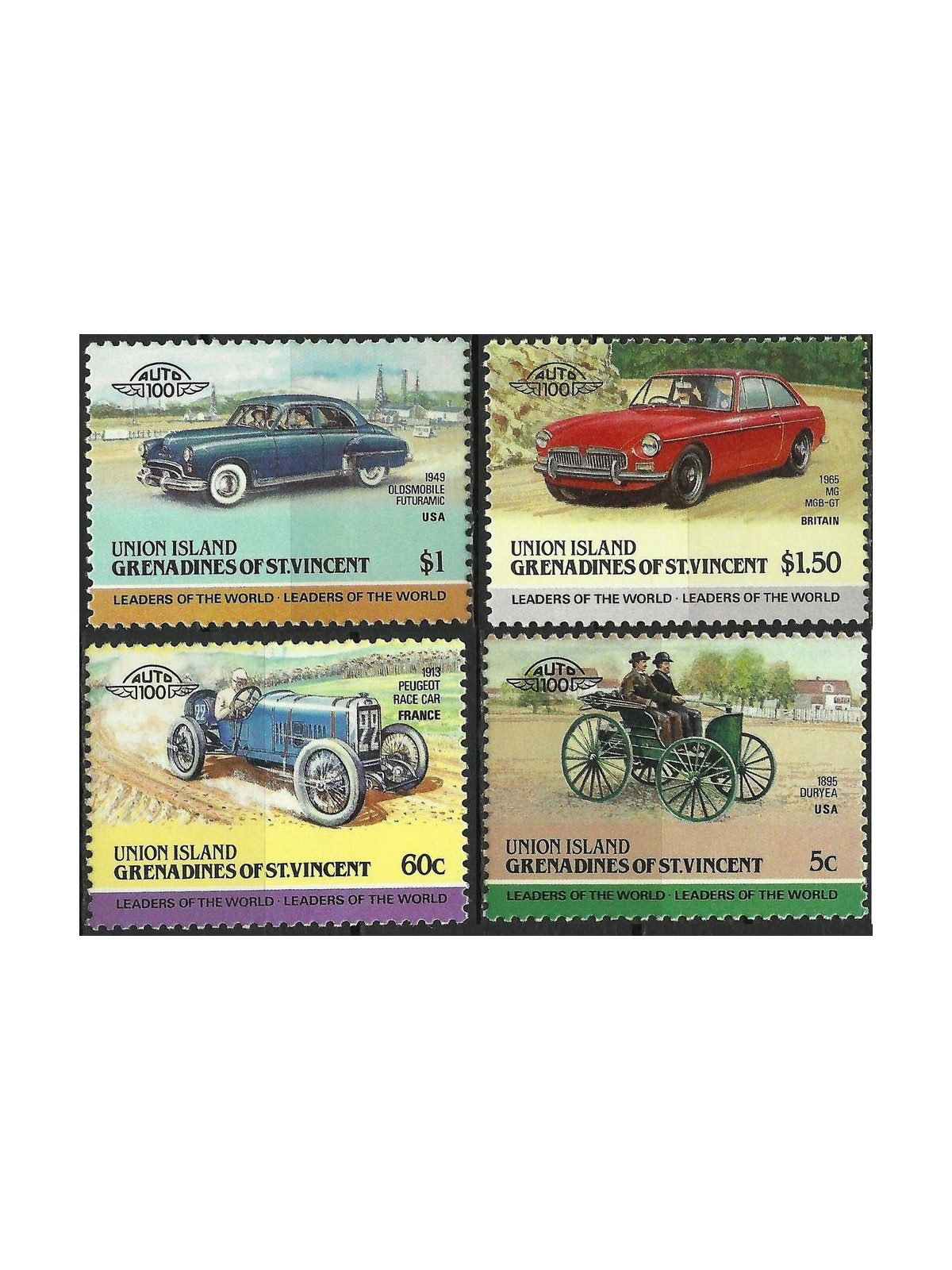 UNION ISLAND 1985 Cars 8v MNH**