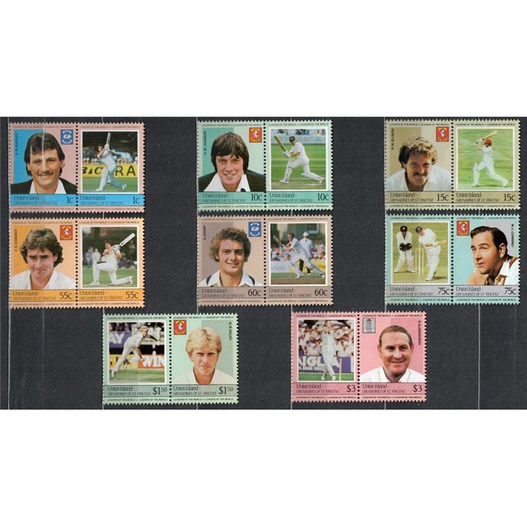 UNION ISLAND 1984 Cricket 16v MNH**