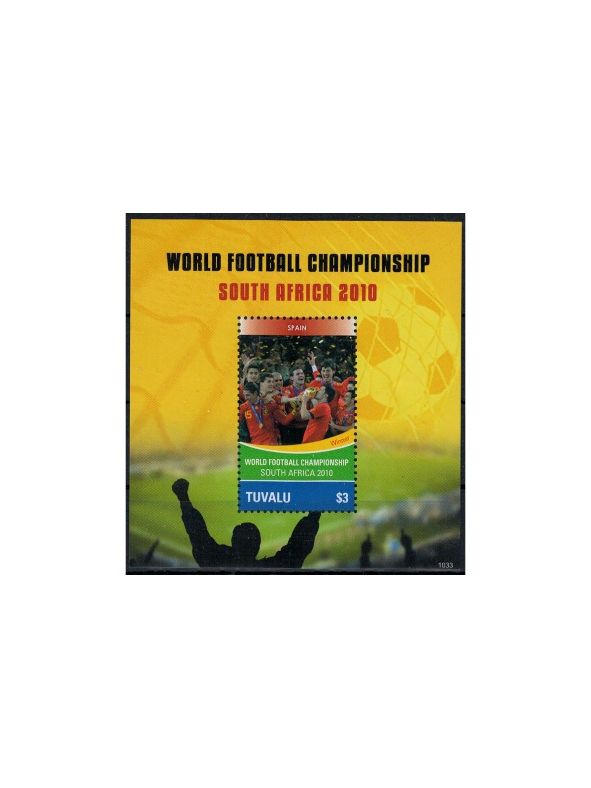 TUVALU 2010 World Cup Football 1 s/s MNH**