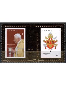TUVALU 2010 Pope Benedict XVI 1 BF MNH**