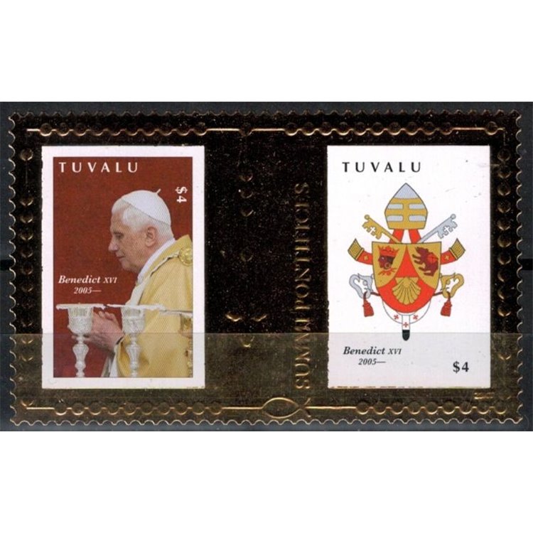 TUVALU 2010 Pope Benedict XVI 1 s/s MNH**