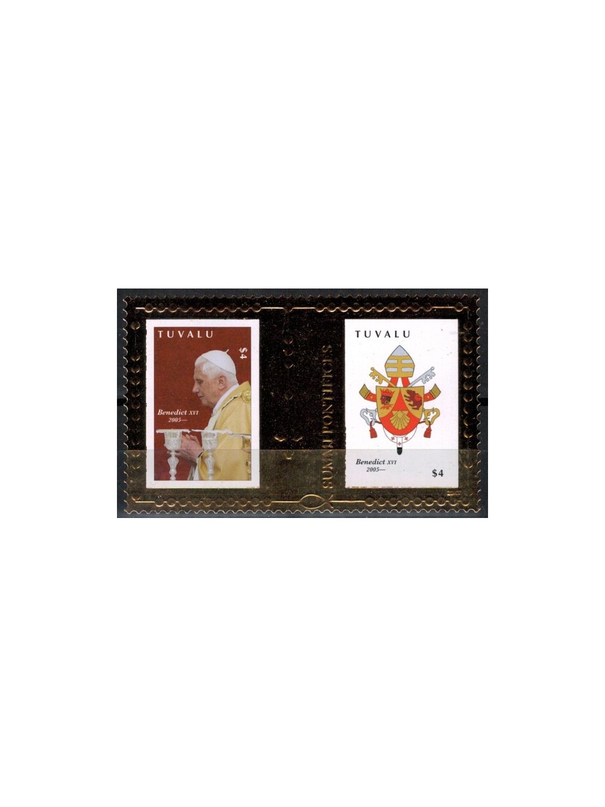 TUVALU 2010 Pope Benedict XVI 1 BF MNH**