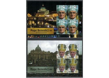 TUVALU 2010 Pope Benedict XVI 8v MNH**