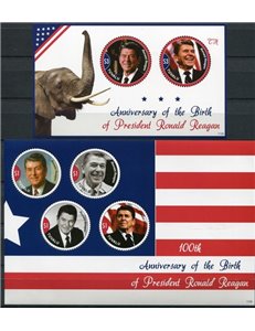 TUVALU 2011 President Ronald Reagan 4v + 1 s/s MNH**