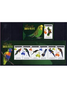 TUVALU 2011 Parrots of the South Pacific 6v + 1 BF MNH**