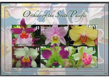 TUVALU 2008 Orchids 6v MNH**