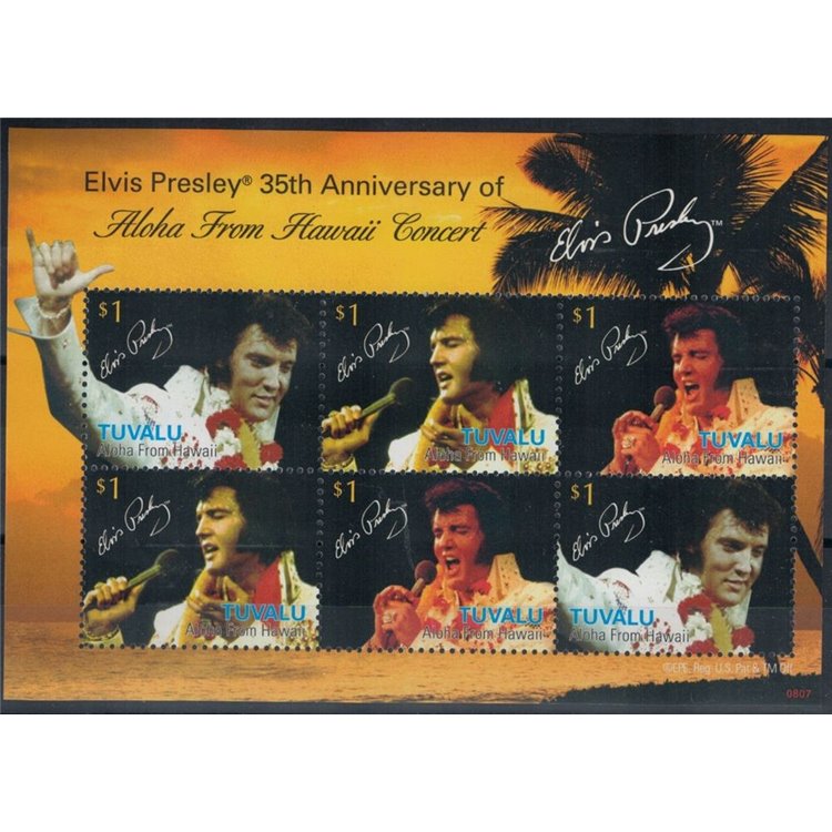 TUVALU 2008 Elvis Presley, Aloha from Hawaii concert 6v MNH**