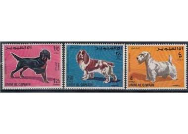 UMM AL QIWAIN 1967 Posta aerea, cani 3v MNH**