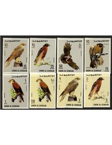 UMM AL QIWAIN 1968 Birds, hawks 8v MNH**