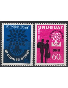 URUGUAY 1960 World Refugee Year 2v MNH**