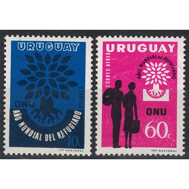 URUGUAY 1960 Anno mondiale del rifugiato 2v MNH**