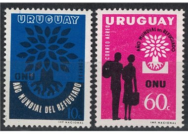URUGUAY 1960 Anno mondiale del rifugiato 2v MNH**