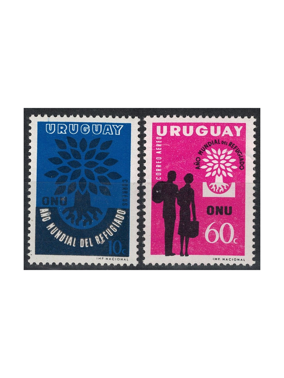 URUGUAY 1960 World Refugee Year 2v MNH**