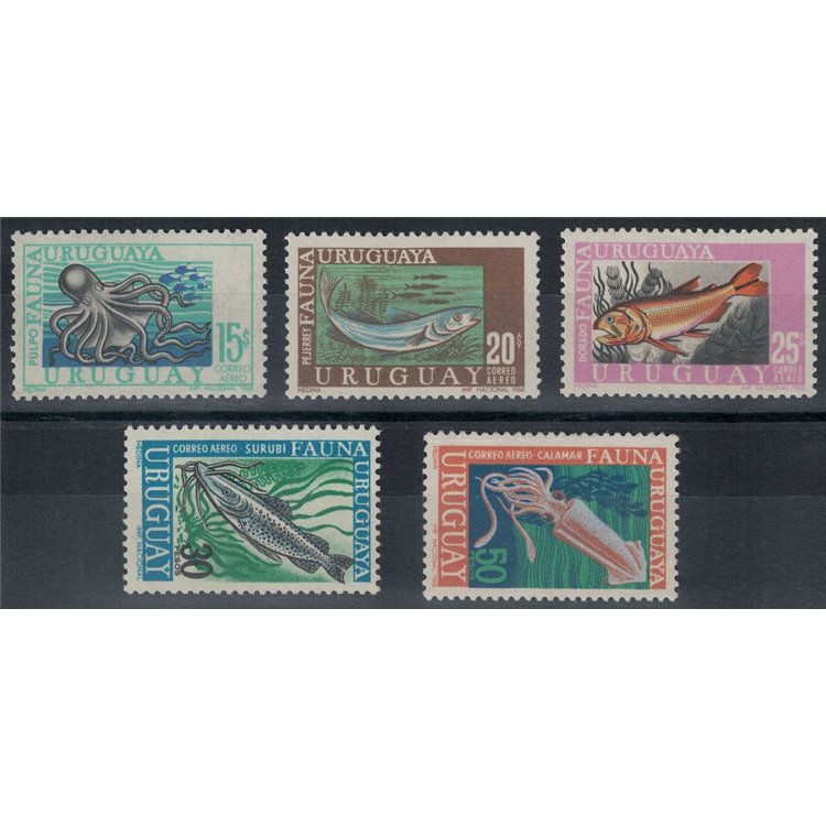 URUGUAY 1968 Marine fauna, fish 5v MNH**