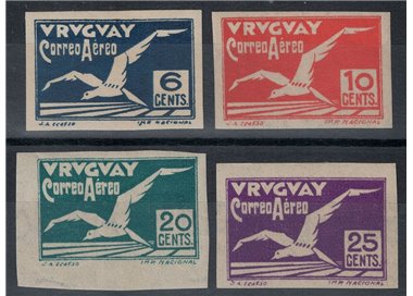 URUGUAY 1926 Serie ordinaria, posta aerea 4v MH*