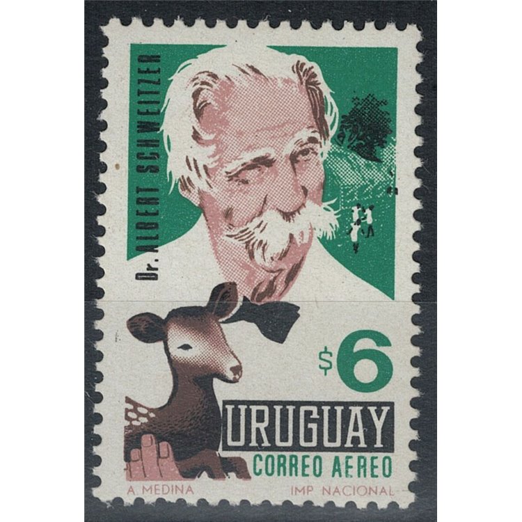 URUGUAY 1967 Albert Schweitzer 1v MNH**