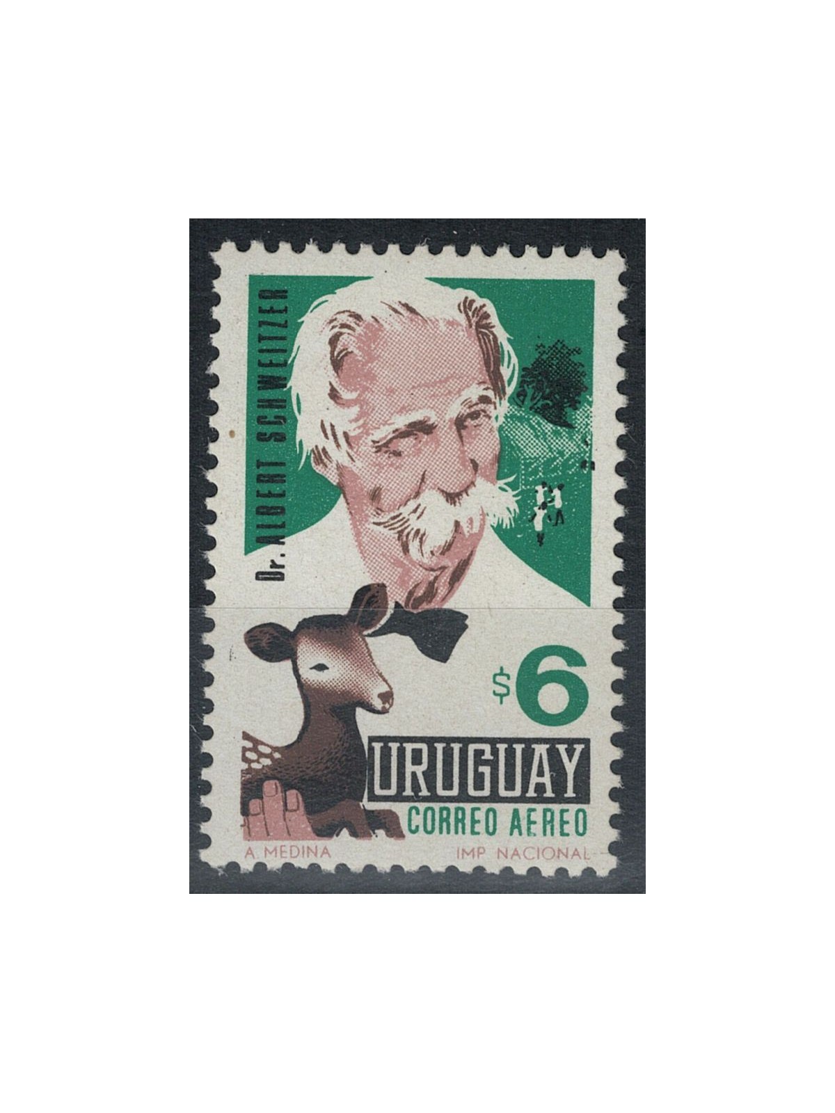 URUGUAY 1967 Albert Schweitzer 1v MNH**