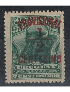 URUGUAY 1898 Provisional set ½c MNH**