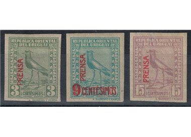 URUGUAY 1926 Newspaper Stamps 3v MH*