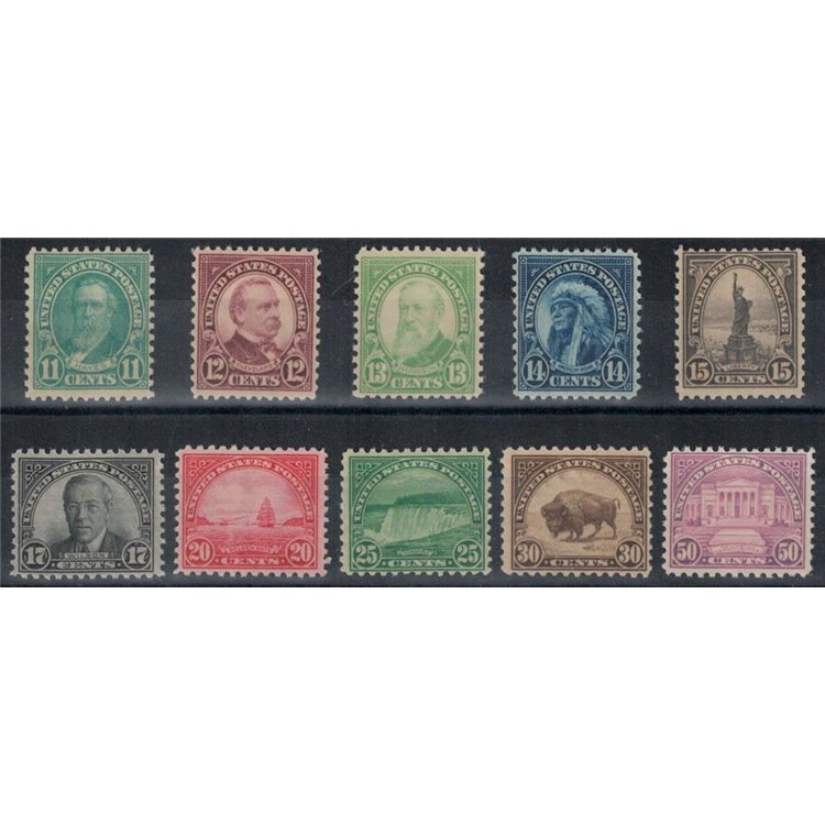 USA 1931 Presidents and various subjects 10v MNH**