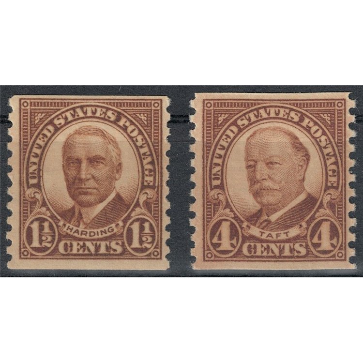USA 1930 Effigi dei Presidenti Hardins e Taft (da bobina) 2v MNH**