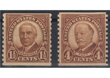 USA 1930 Effigies of Presidents Hardins and Taft (from reel) 2v MNH**
