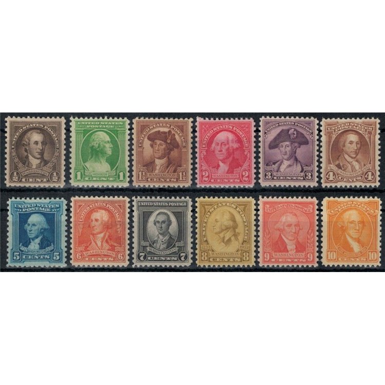 USA 1932 George Washington 12v MNH**