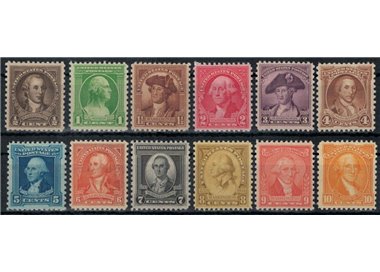 USA 1932 George Washington 12v MNH**