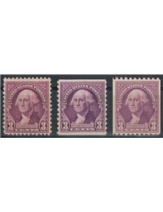 USA 1932 Effigy of Washington 3v MNH**