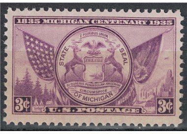 USA 1935 Centennial of the State of Michigan MNH**
