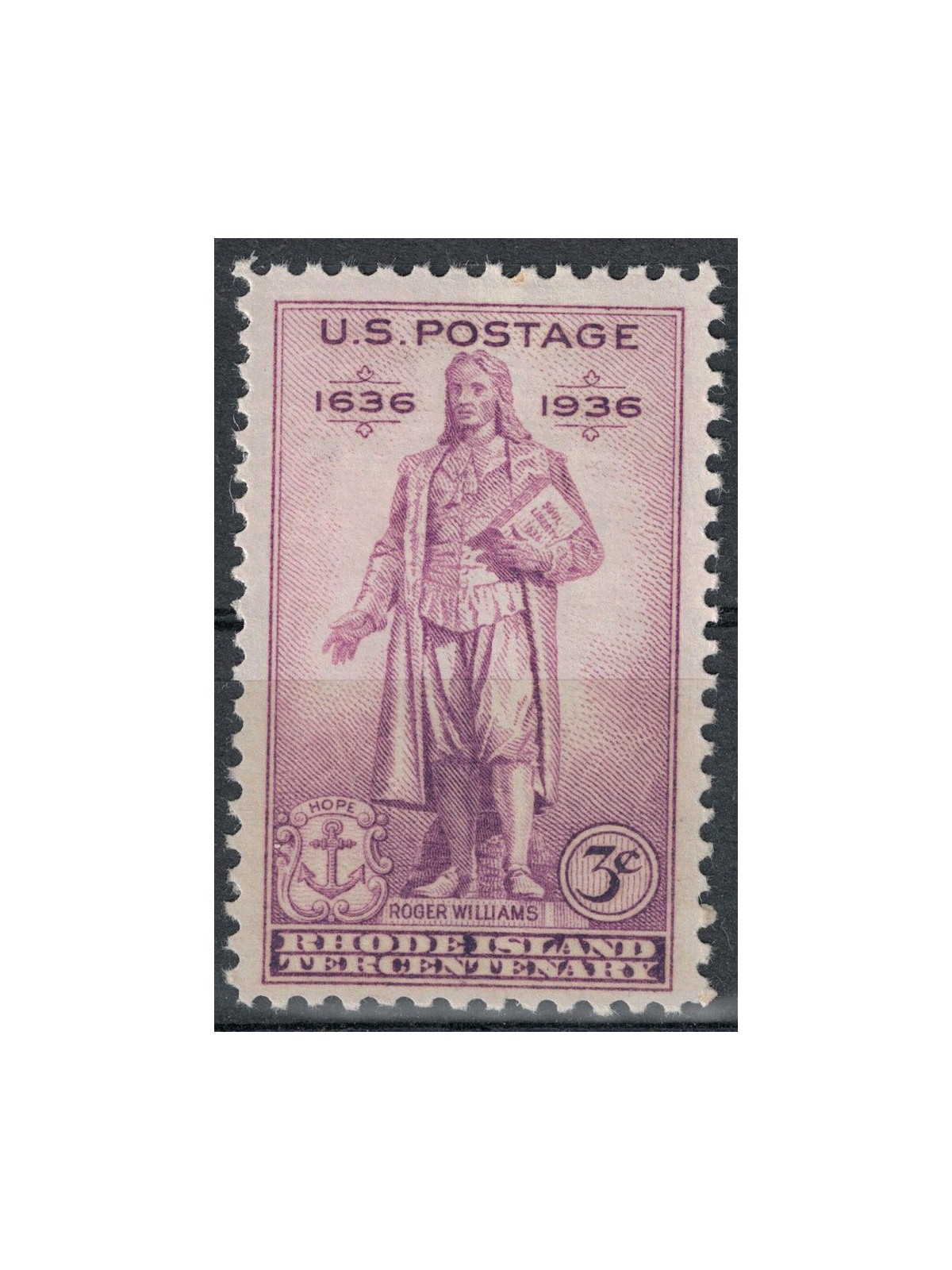 USA 1936 Rhode Island Tricentennial MNH**