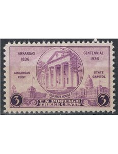 USA 1936 Centenario dello Stato dell'Arkansas MNH**