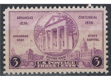 USA 1936 Centennial of the State of Arkansas MNH**