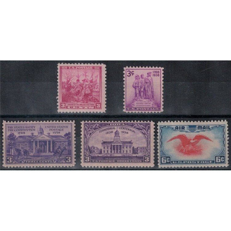 USA 1938 Complete vintage 5v MNH**