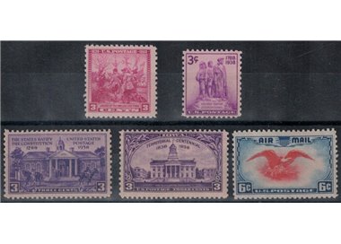 USA 1938 Annata completa 5v MNH**