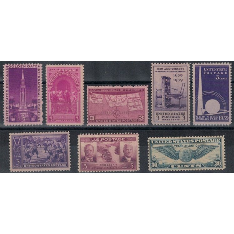 USA 1939 Annata completa 8v MNH**