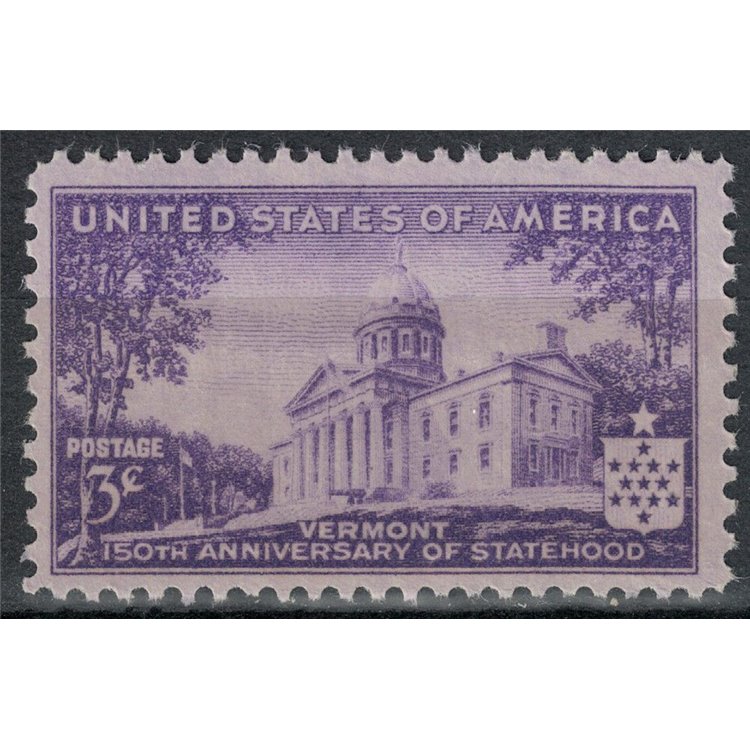 USA 1941 Ammissione del Vermont nella Confederazione MNH**