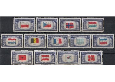 USA 1943-44 Bandiere dei Paesi occupati 13v MNH**