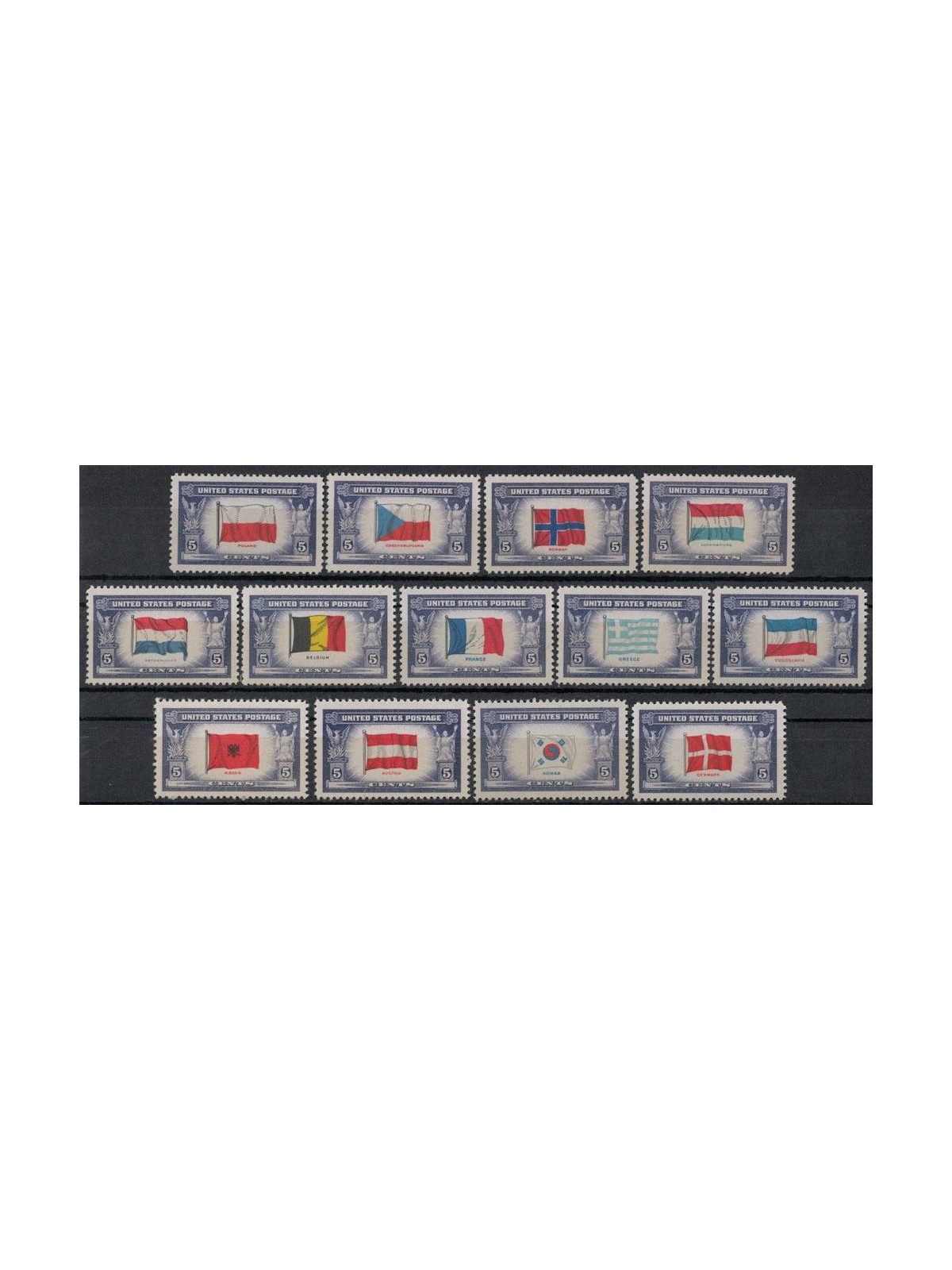 USA 1943-44 Bandiere dei Paesi occupati 13v MNH**