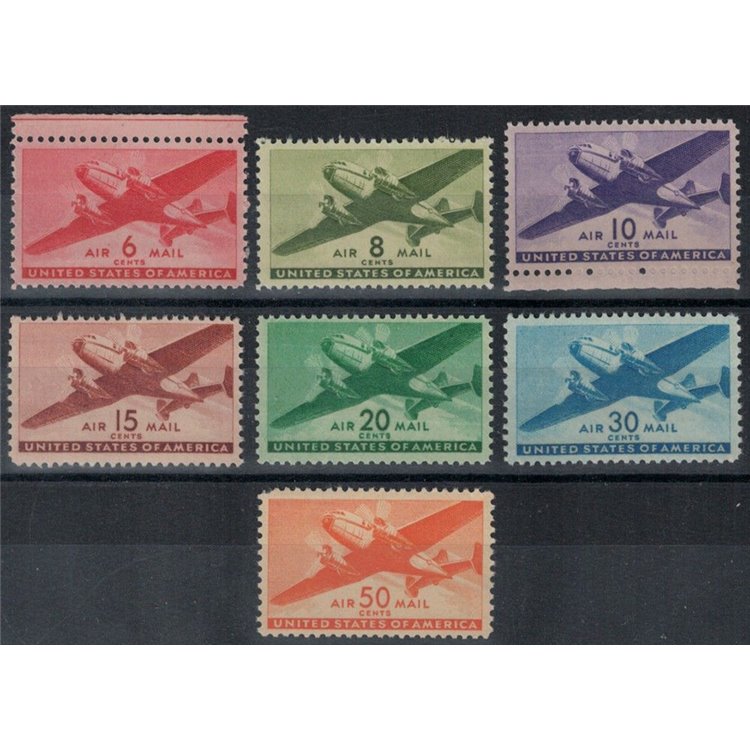 USA 1941-44 Bimotore da trasporto 7v MNH**