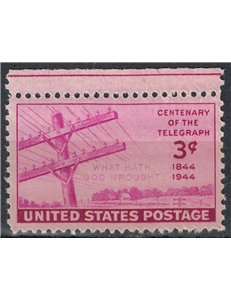 USA 1944 Centenario del telegrafo MNH**