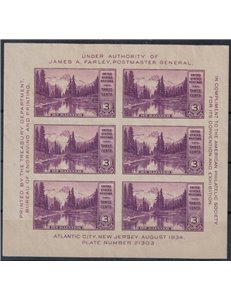 USA 1934 Atlantic City Stamp Show s/s MNH**
