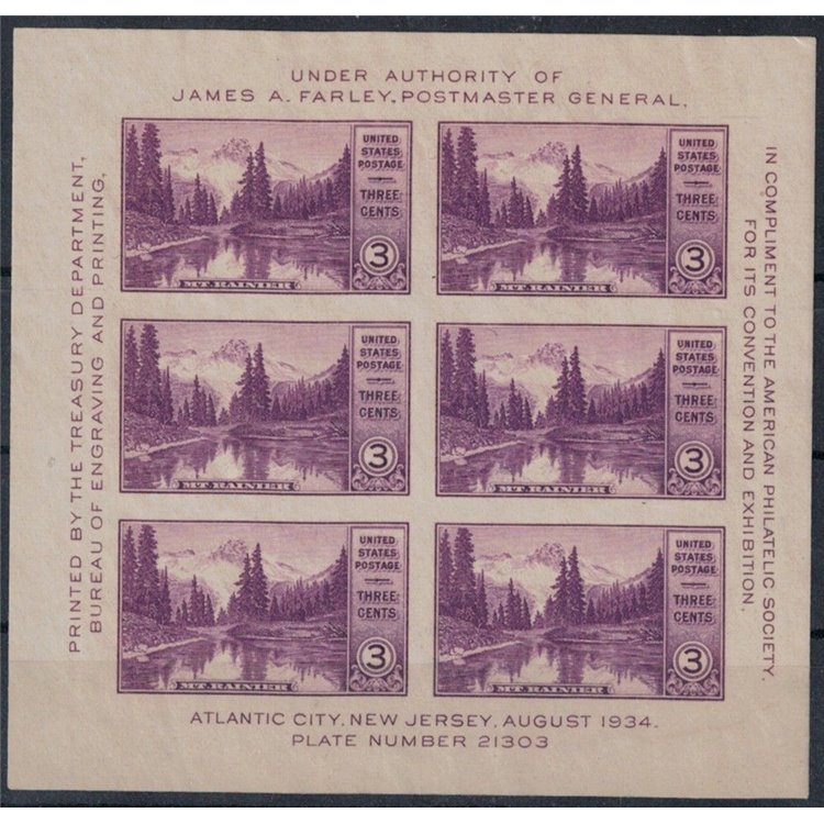 USA 1934 Atlantic City Stamp Show s/s MNH**