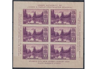 USA 1934 Atlantic City Stamp Show s/s MNH**