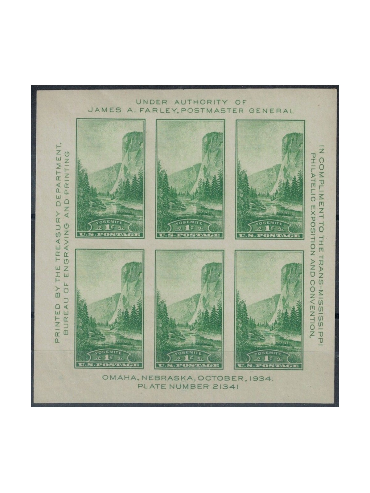 USA 1934 Trans-Mississippi Stamp Exhibition s/s MNH**